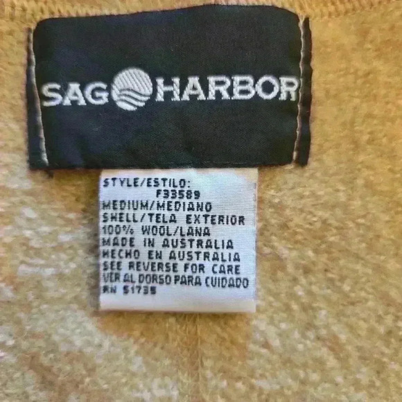 Sag Harbor Womens 100% Wool Button Down Cardigan Jacket Tan Size Medium - Picture 10 of 12